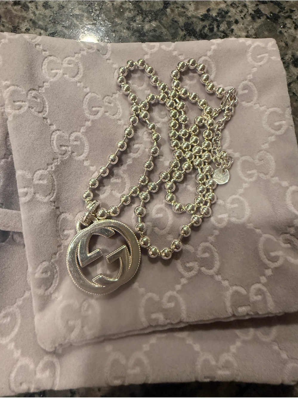 Sterling silver Gucci necklace
